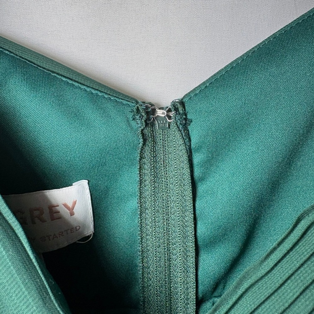 Birdy Grey Emerald Green Pleated V-Neck Maxi Dress with Pockets XXL - Picture 7 of 13